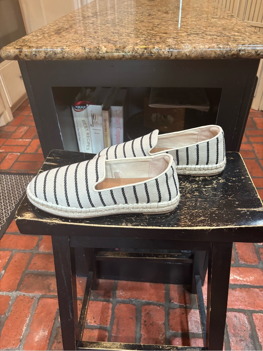 Universal Thread Striped Slip-On Espadrilles in Black & White (never worn)